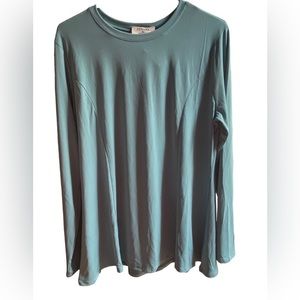 Zenana Teal Long Sleeve Buttery Soft Top Size Xl
